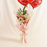 Dignified Mixed Flowers Bouquet with I Love You Balloon Set