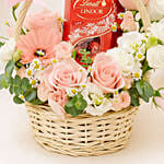 Elegant Flower Basket with Lindt Lindor Chocolates
