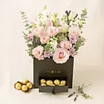 Elegant Mixed Flowers & Ferrero Rocher Black Box