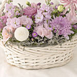 Enticing Mixed Flowers Round Basket