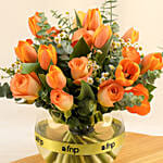 Graceful Mixed Flowers Fish Bowl Vase