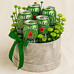 Green Button & Heineken Beer Round Gift Box