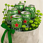 Green Button & Heineken Beer Round Gift Box