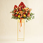 Heavenly Mixed Flowers Golden Stand