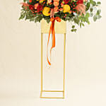 Heavenly Mixed Flowers Golden Stand