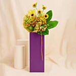 Vibrant Mixed Flowers Red Stand