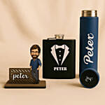 Personalised Caricature Nameplate Birthday Bundle