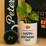 Personalised Caricature with Plant and Cushion