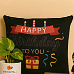 Personalised Caricature with Plant and Cushion