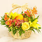 Fresh Flowers & Fruits Basket