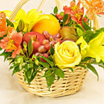 Fresh Flowers & Fruits Basket
