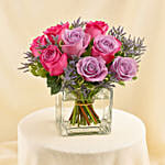 Royal Purple Roses Vase