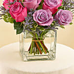 Royal Purple Roses Vase