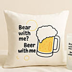 Beer Lover Cushion and Beer Mug