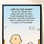 Life Is Too Short Inspirational Printed Frame