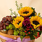 Mixed Flowers and Fruits Basket