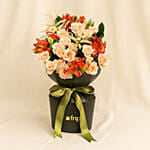 Peach Roses and Lisianthus Flowers