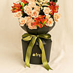 Peach Roses and Lisianthus Flowers
