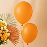 Happiness - Orange Flowers Cheese cake & Balloons