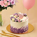 Pink Flowers Bouquet Cakes & Balloon