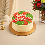 Decorative Xmas Floral Vase with Cake