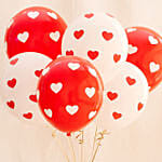 Heart Printed Latex Balloons 6 Pcs