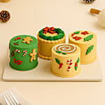 Mini Christmas Chocolate Mousse Cake Set - 4 pcs