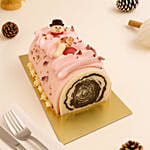 Rose n Lychee Christmas Log Cake - 400 grams