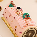 Rose n Lychee Christmas Log Cake - 800 grams