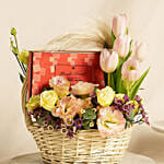 Royce Berry Cubes Chocolate and Flowers Basket