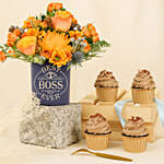 Best Boss Flowers with Cupcakes
