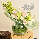 Forest Breeze Flowers Arrangement and Cake Combo