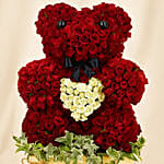 Fresh Rose Teddy with Heart