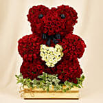 Fresh Rose Teddy with Heart