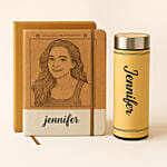 Engraved Notebook and Flask Combo