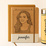 Engraved Notebook and Flask Combo