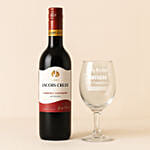 Engraved Wine Glass and Wine for Grandma