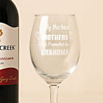 Engraved Wine Glass and Wine for Grandma