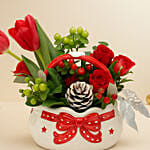 Flowers in Ceramic Basket