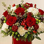 Xmas Red Floral Vase