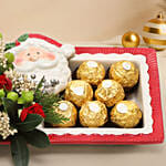 Flowers and Chocolate in Santa Tray