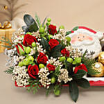 Flowers and Chocolate in Santa Tray