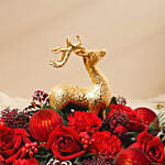 Happy Holidays Table Flowers with Reindeer