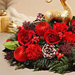 Happy Holidays Table Flowers with Reindeer