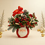 Xmas Flower Arrangement in Santa Pot