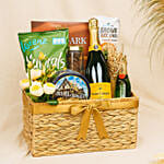 Basket of Celebration with Wine
