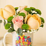 Birthday Roses White Mug N Wine