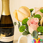 Birthday Roses White Mug N Wine