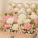 Flowers and Fererro Rocher Chocolate Basket