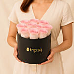 12 Pink Roses in Box